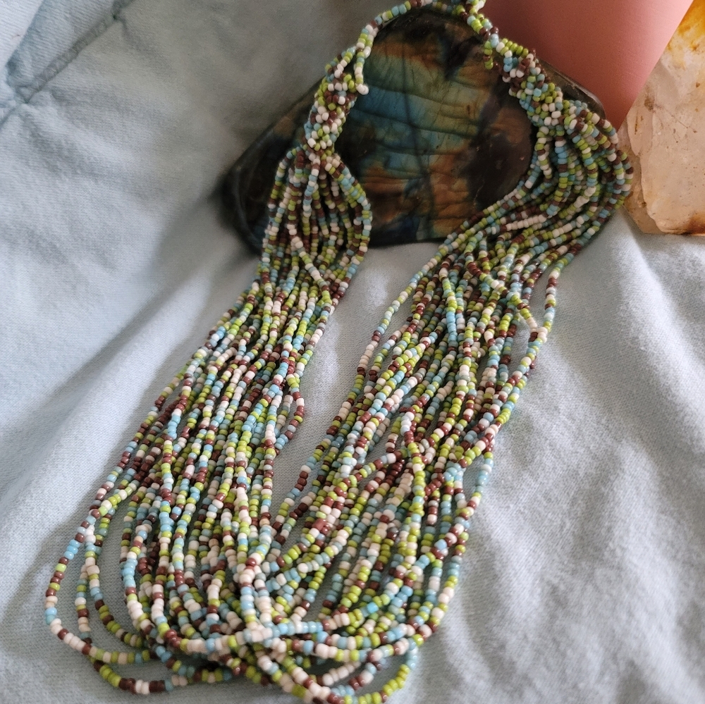 20 Strand Multicolor Beaded Necklace